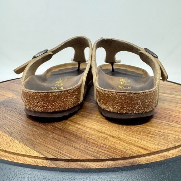 Birkentstock Gizeh Gold Birko Flor Thong Sandal Shoe Toe Post Women's Size 8 - Picture 5 of 8